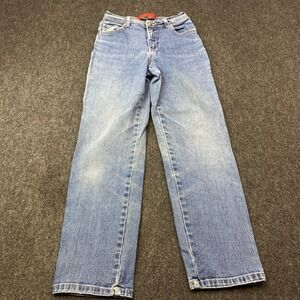 Gloria Vanderbilt Jeans Women 4 Petite Blue Straight Leg High Rise Stretch Denim